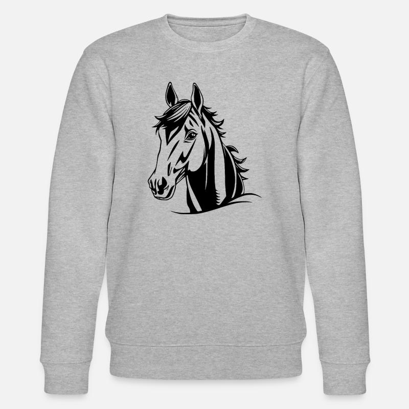 Pferd Pferde Geschenk - Stanley/Stella Unisex Bio-Sweatshirt CHANGER  - Grau meliert