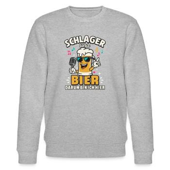 Schlager Bier Schlagermusik Party Schlagerparty - Stanley/Stella Unisex Bio-Sweatshirt CHANGER  - Grau meliert - Vorne - Nik (191cm) & Marisol (170cm)