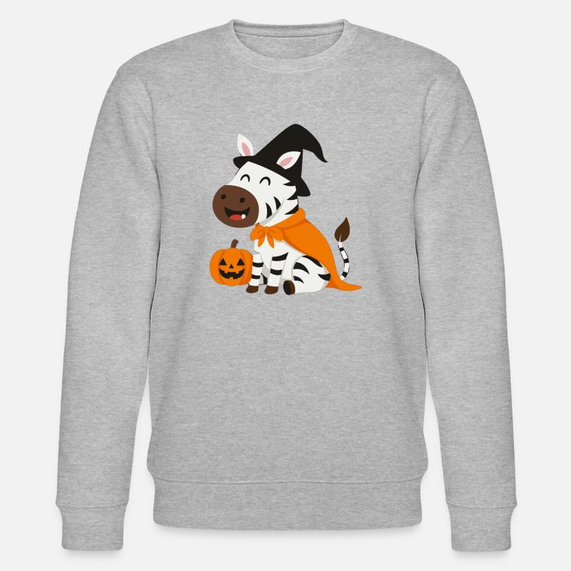 Süßes Halloween Zebra - Stanley/Stella Unisex Bio-Sweatshirt CHANGER  - Grau meliert