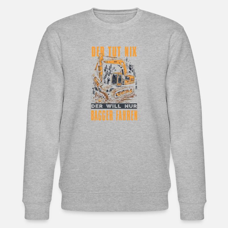 Baggerfahrer Geschenke Baggerführer Baustelle - Stanley/Stella Unisex Bio-Sweatshirt CHANGER  - Grau meliert