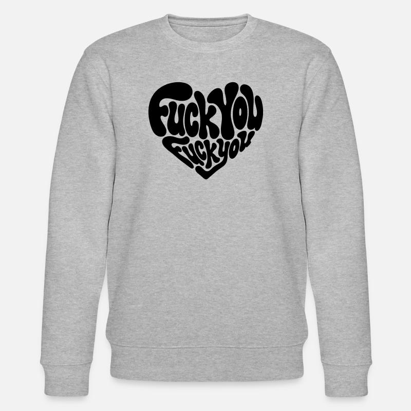 Fick dich, Herz – Sarkastisch - Stanley/Stella Unisex Bio-Sweatshirt CHANGER  - Grau meliert