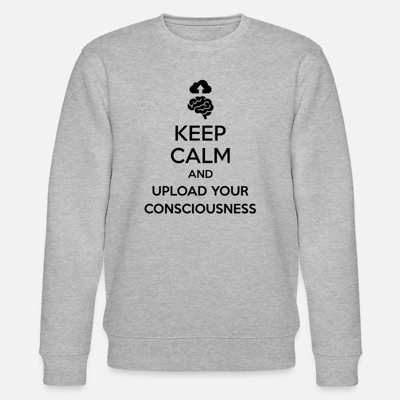 Lade dein Bewusstsein hoch – Sarkastischer Tech-Witz - Stanley/Stella Unisex Bio-Sweatshirt CHANGER  - Grau meliert