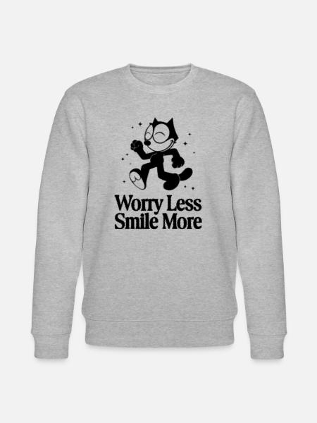 Felix katten ler Felix med ett leende - Ekologisk sweatshirt CHANGER unisex från Stanley/Stella - gråmelerad