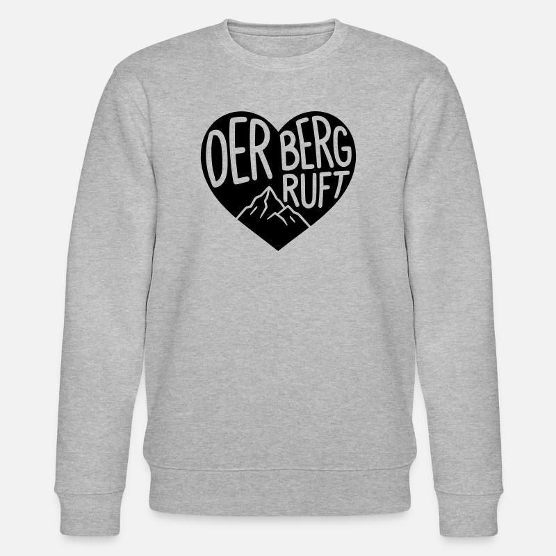 Der Berg ruft Herz  - Stanley/Stella Unisex Bio-Sweatshirt CHANGER  - Grau meliert