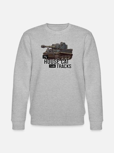 Panzer Tiger I – My House Cat ha cingoli RCCX - Felpa ecologica unisex CHANGER di Stanley/Stella - grigio melange