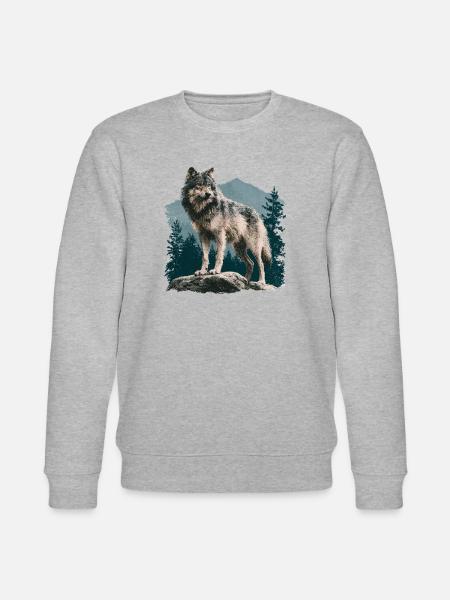 Wolf - Stanley/Stella Unisex Bio-Sweatshirt CHANGER - Grau meliert