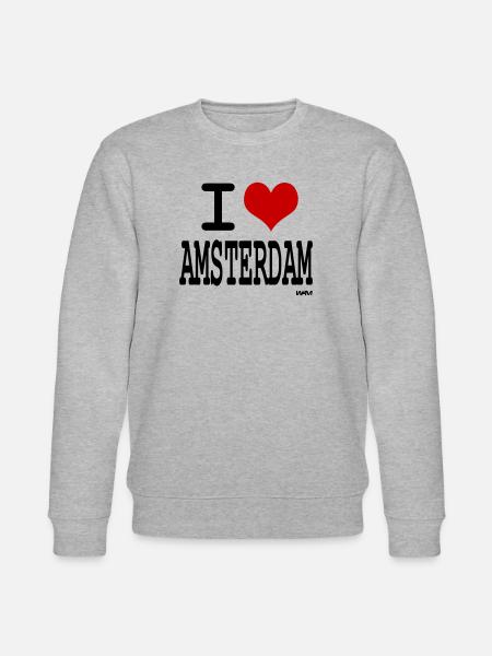 i love amsterdam - Stanley/Stella CHANGER Unisex Organic Sweatshirt - heather grey