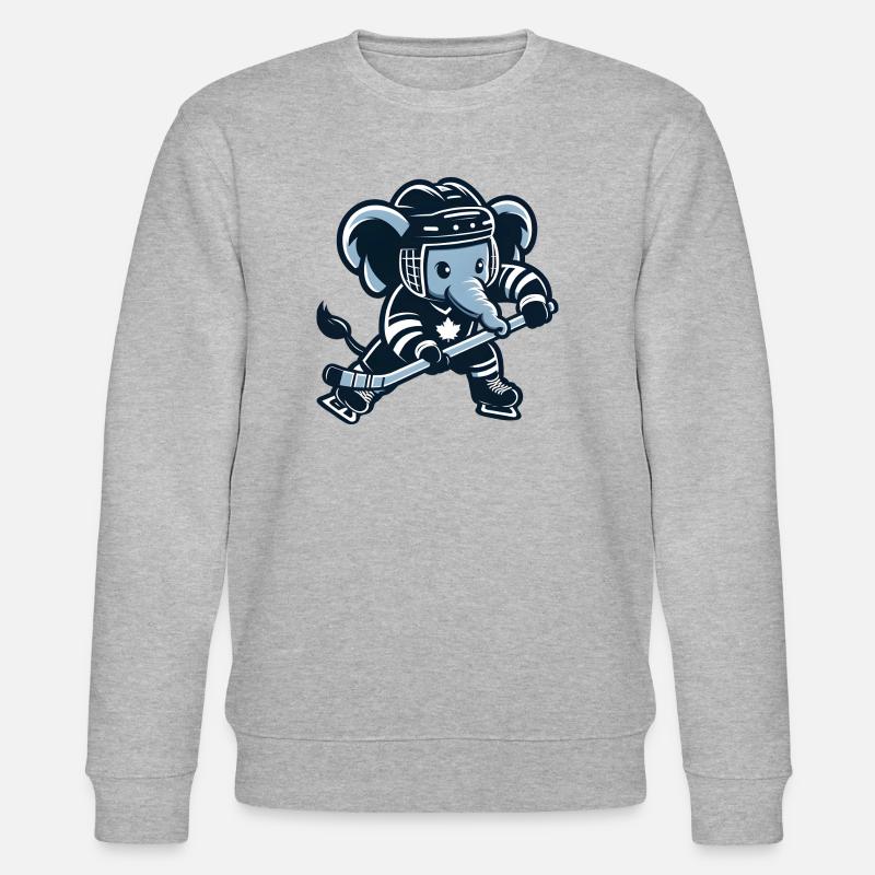 Elefant spielt Hockey Eishockey Kanada - Stanley/Stella Unisex Bio-Sweatshirt CHANGER - Grau meliert