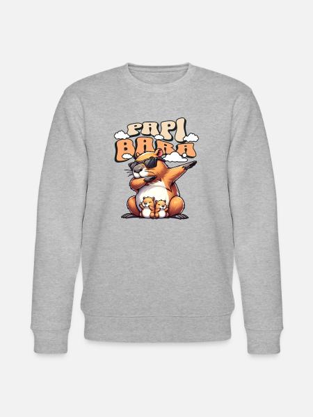Papibara Capybara Father Dad - Stanley/Stella CHANGER Unisex Organic Sweatshirt - heather grey