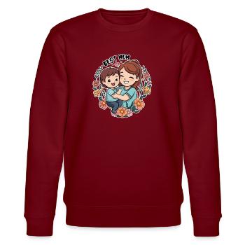 Best Mom - Stanley/Stella Unisex Bio-Sweatshirt CHANGER  - Burgunderrot - Vorne - Nik (191cm) & Marisol (170cm)