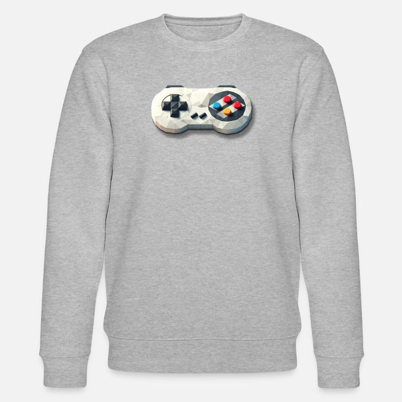 Retro Controller 16 Bit Gaming Nostalgie - Stanley/Stella Unisex Bio-Sweatshirt CHANGER  - Grau meliert