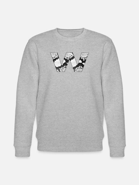 Snake Skin Buchstabe w - Stanley/Stella Unisex Bio-Sweatshirt CHANGER - Grau meliert