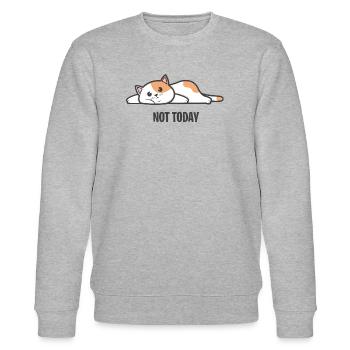 Katze - Nicht heute - Stanley/Stella Unisex Bio-Sweatshirt CHANGER  - Grau meliert - Vorne - Nik (191cm) & Marisol (170cm)