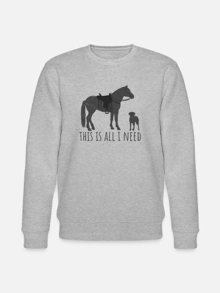 This is all I need - Western horse and dog - Stanley/Stella CHANGER Unisex Organic Sweatshirt - heather grey