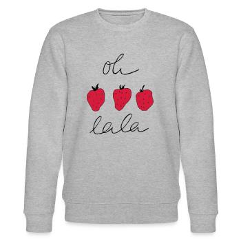 Erdbeere Oh lala freche Früchtchen - Stanley/Stella Unisex Bio-Sweatshirt CHANGER  - Grau meliert - Vorne - Nik (191cm) & Marisol (170cm)