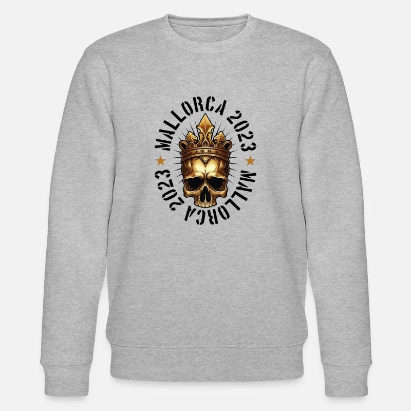 Majorque 2023 Crâne - Sweat bio CHANGER Stanley/Stella Unisexe - gris chiné