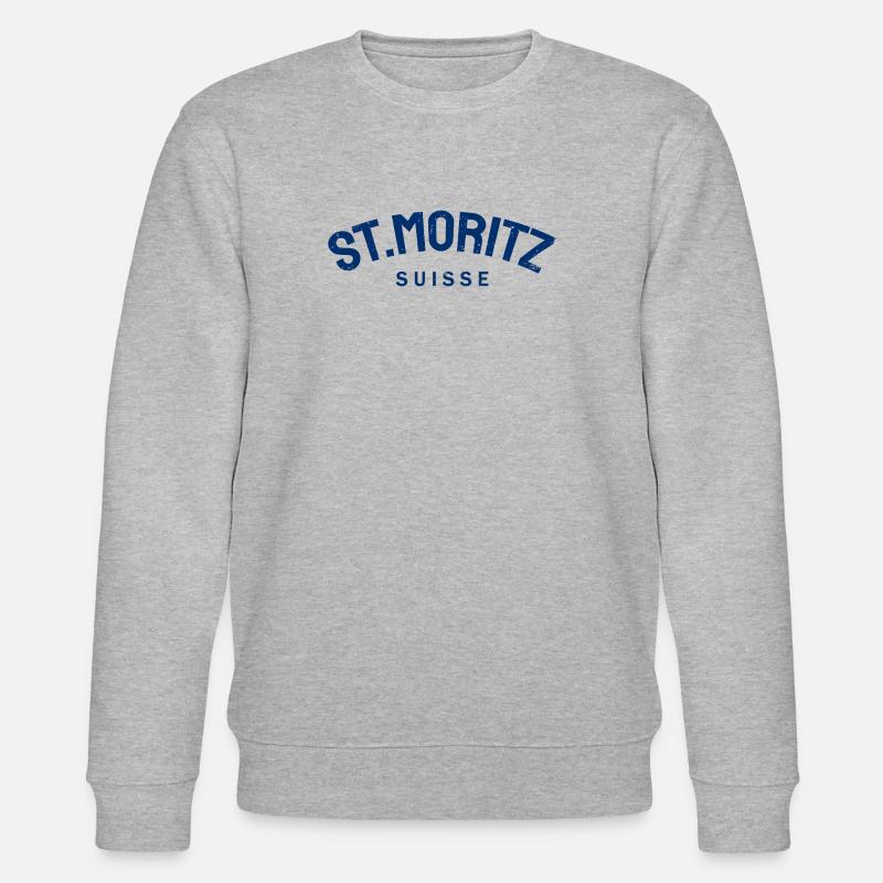 St. Moritz - Suisse - Schweiz - Swiss - Stanley/Stella Unisex Bio-Sweatshirt CHANGER  - Grau meliert