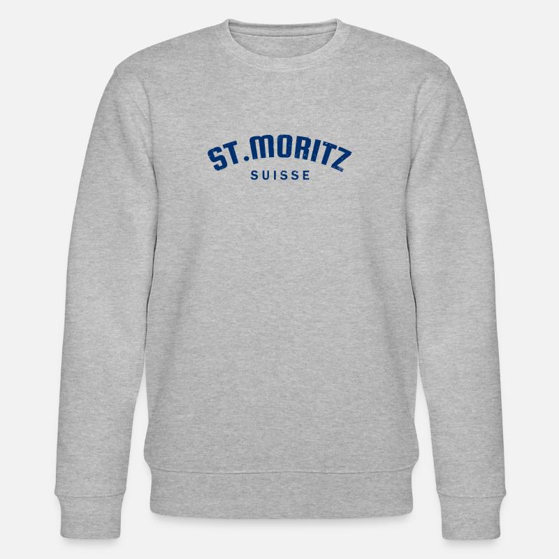 St. Moritz - Suisse - Schweiz - Swiss - Stanley/Stella Unisex Bio-Sweatshirt CHANGER  - Grau meliert