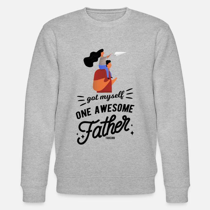 Vater Kind Tochter Mädchen - Stanley/Stella Unisex Bio-Sweatshirt CHANGER  - Grau meliert