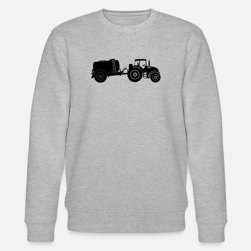 Traktor mit Geierbehälter - Stanley/Stella Unisex Bio-Sweatshirt CHANGER  - Grau meliert