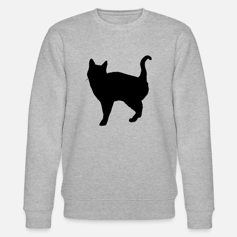 Vector Cat Silhouette - Stanley/Stella CHANGER Unisex Organic Sweatshirt - heather grey