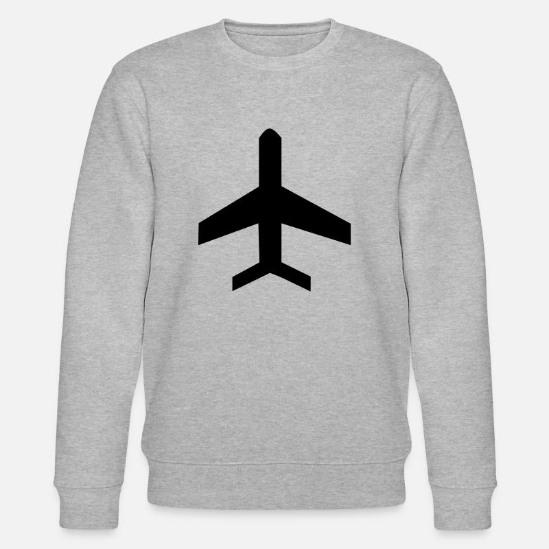 Icône de symbole d'avion - Sweat bio CHANGER Stanley/Stella Unisexe - gris chiné