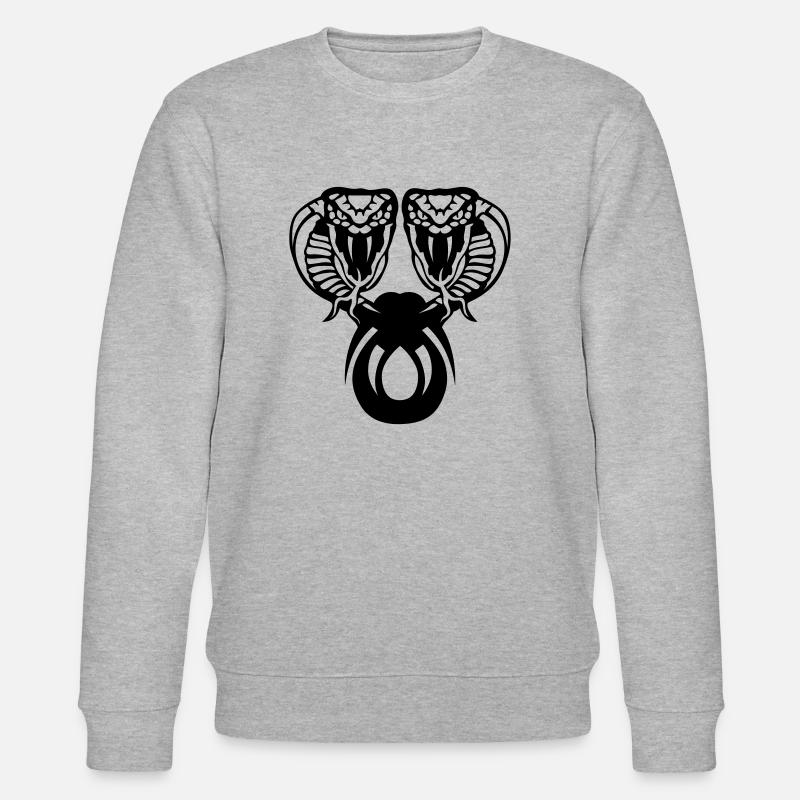 serpent cobra double tete - Sweat bio CHANGER Stanley/Stella Unisexe - gris chiné