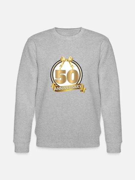 50th Anniversary Golden Wedding Anniversary - Stanley/Stella CHANGER Unisex Organic Sweatshirt - heather grey