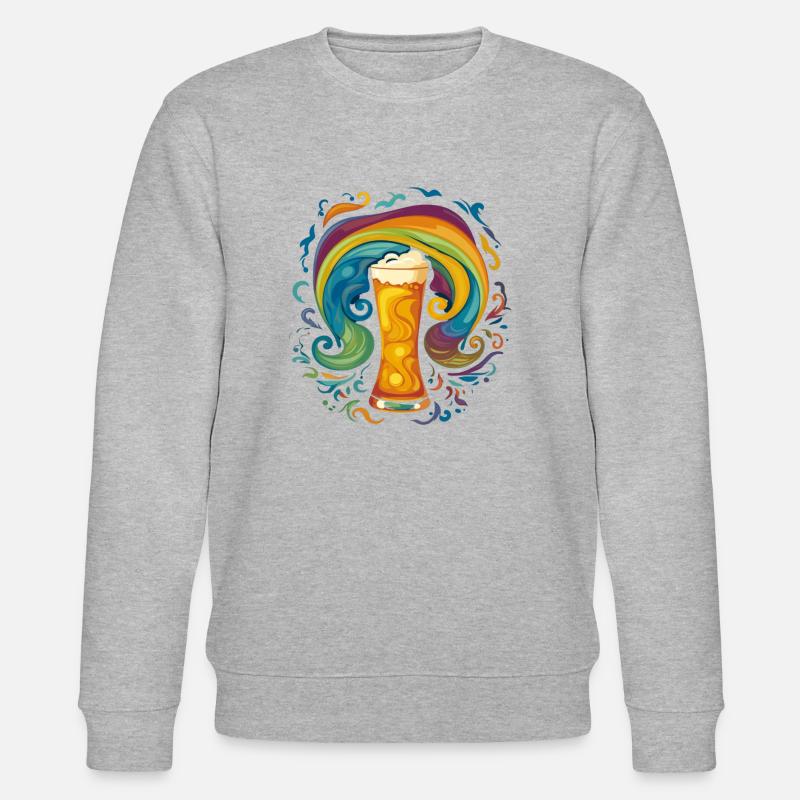 Cooles Buntes Bier Motiv - Stanley/Stella Unisex Bio-Sweatshirt CHANGER - Grau meliert