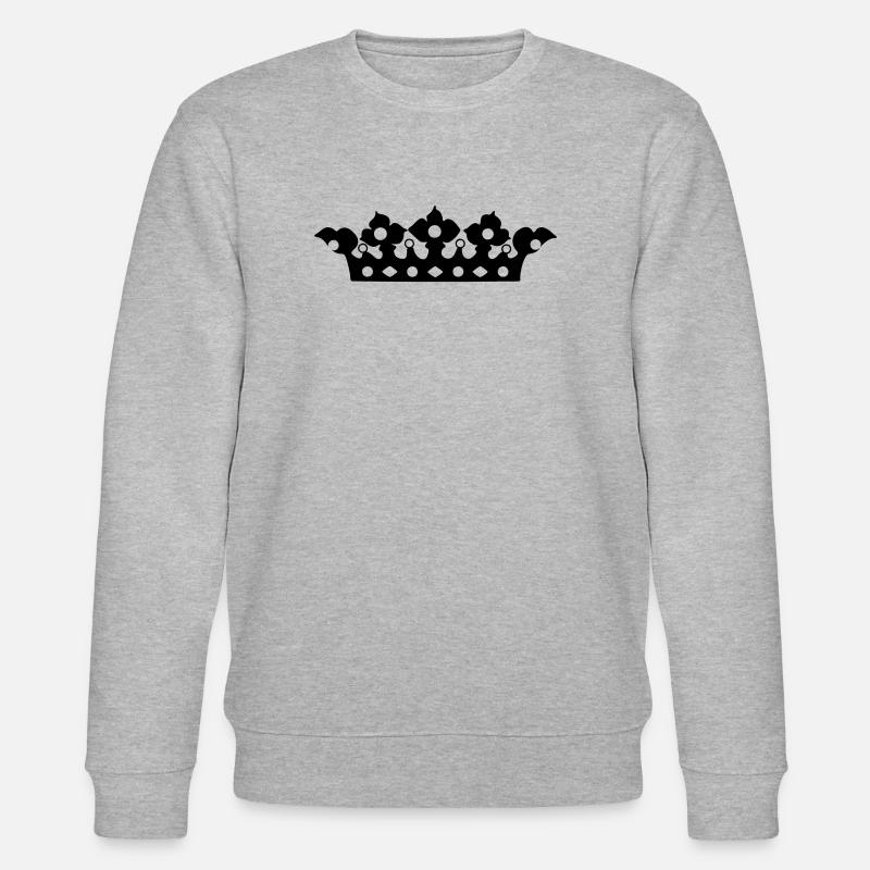Goldene Krone mit Perlenschirm - Stanley/Stella Unisex Bio-Sweatshirt CHANGER  - Grau meliert