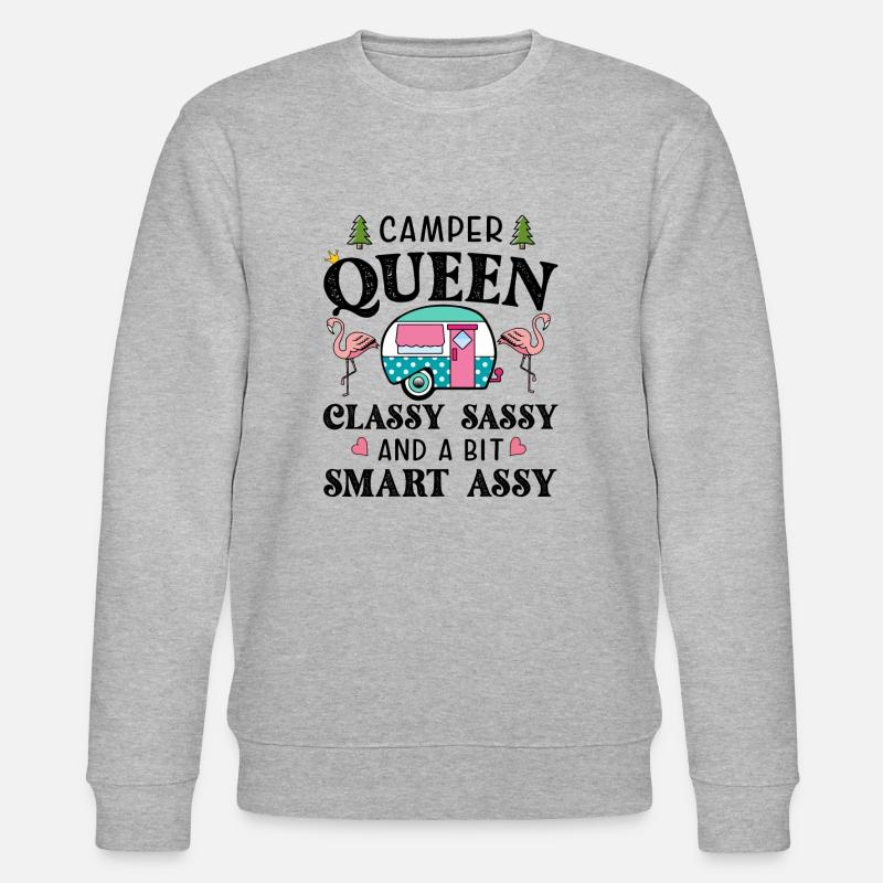 Camper Queen - Funny Camping Queen - Stanley/Stella CHANGER Unisex Organic Sweatshirt - heather grey