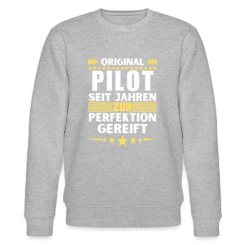 Pilote mûri à la perfection - Sweat bio CHANGER Stanley/Stella Unisexe - gris chiné - Devant - Nik (191cm) & Marisol (170cm)