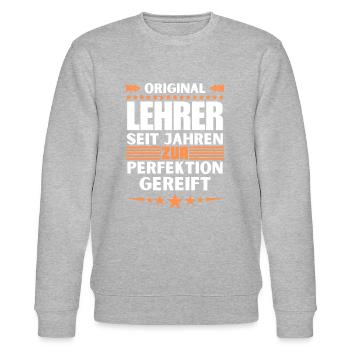 Zur Perfektion gereifter Lehrer - Stanley/Stella Unisex Bio-Sweatshirt CHANGER  - Grau meliert - Vorne - Nik (191cm) & Marisol (170cm)