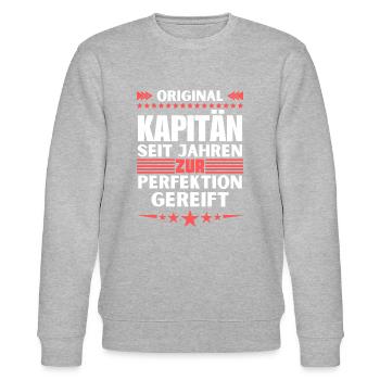 Captain matured to perfection - Stanley/Stella CHANGER Unisex Organic Sweatshirt - heather grey - Front - Nik (191cm) & Marisol (170cm)