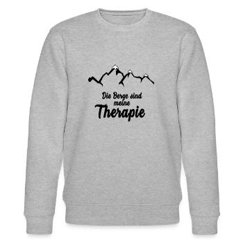 Berge sind meine Therapie Spruch Geschenk Klettern - Stanley/Stella Unisex Bio-Sweatshirt CHANGER  - Grau meliert - Vorne - Nik (191cm) & Marisol (170cm)
