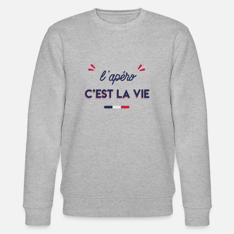 l'apéro c'est la vie - Stanley/Stella Unisex Bio-Sweatshirt CHANGER  - Grau meliert