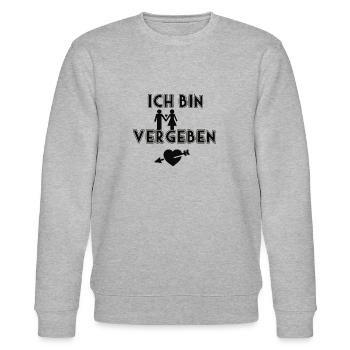 Ich bin vergeben - Stanley/Stella Unisex Bio-Sweatshirt CHANGER  - Grau meliert - Vorne - Nik (191cm) & Marisol (170cm)