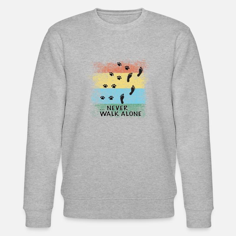 NEVER WALK ALONE - DOG - Stanley/Stella Unisex Bio-Sweatshirt CHANGER - Grau meliert