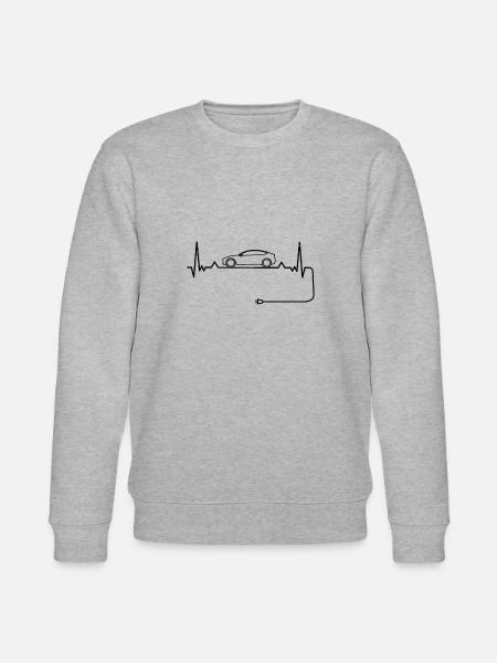 Herzschlag für Elektroauto - Stanley/Stella Unisex Bio-Sweatshirt CHANGER  - Grau meliert