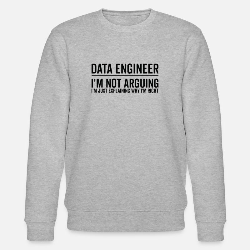Just Explaining - Data Engineer - Stanley/Stella CHANGER Unisex Organic Sweatshirt - heather grey