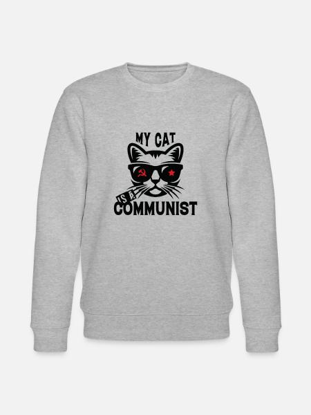 Min kat er kommunist - Stanley/Stella økologisk unisex-sweatshirt CHANGER  - grå meleret