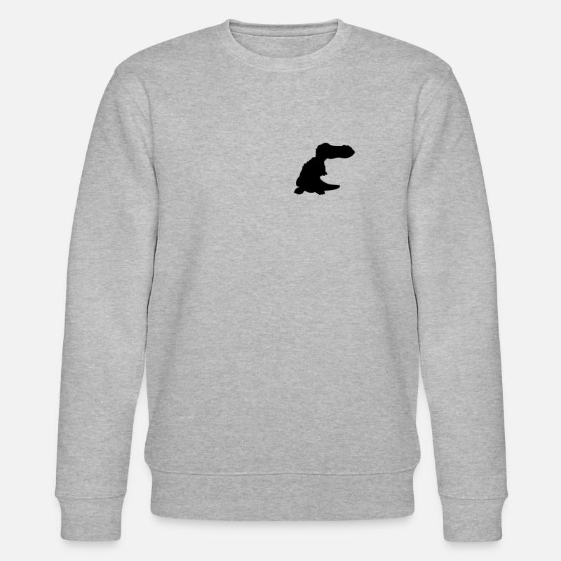 Badge - Mignon Dinosaure Baryonyx - Sweat bio CHANGER Stanley/Stella Unisexe - gris chiné