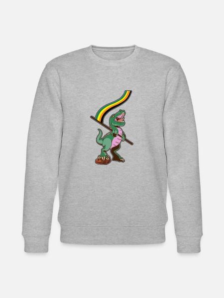 LGBTQ-Flagge - Dinosaurier Aromantic - Stanley/Stella Unisex Bio-Sweatshirt CHANGER - Grau meliert