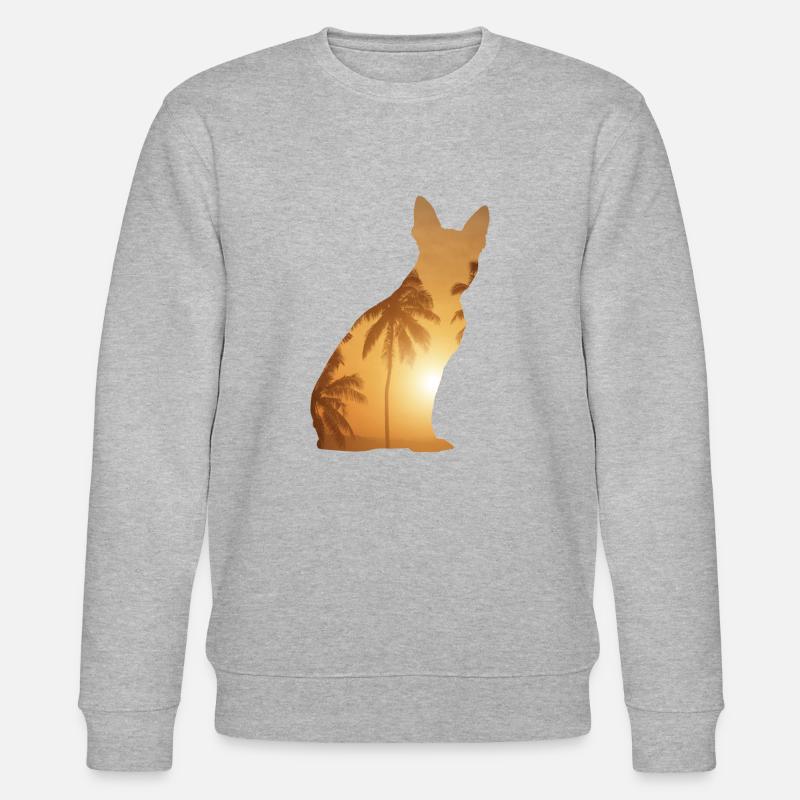 Sommerstrand - Boston Terrier - Stanley/Stella Unisex Bio-Sweatshirt CHANGER  - Grau meliert