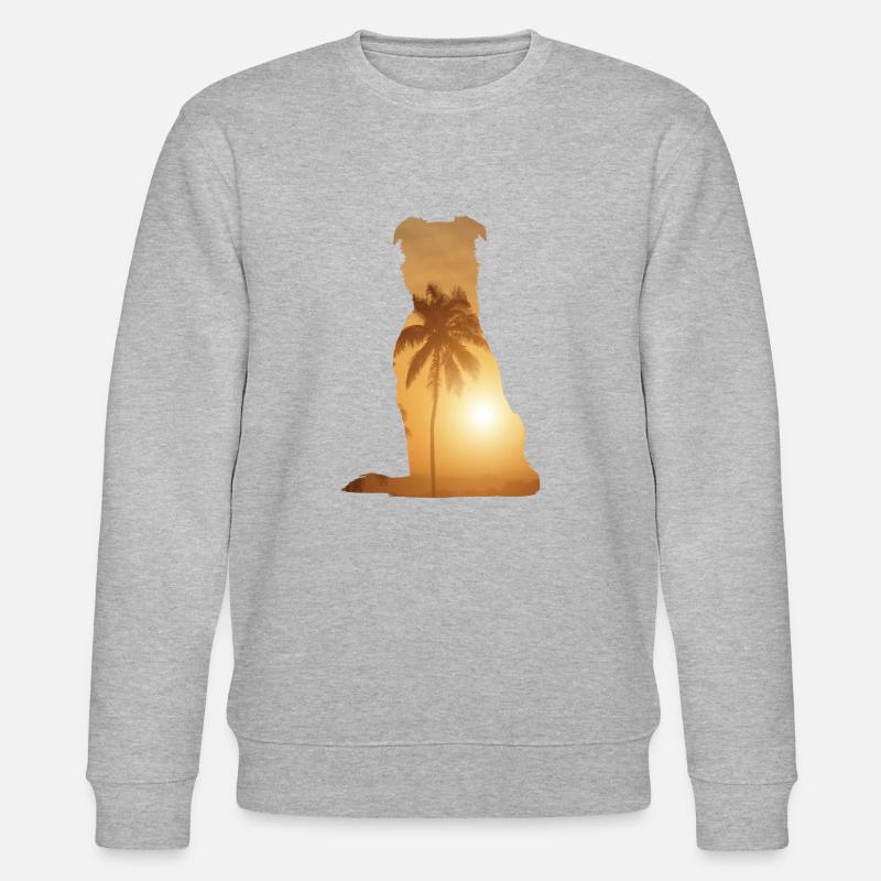 Summer beach - Border Collie - Stanley/Stella CHANGER Unisex Organic Sweatshirt - heather grey