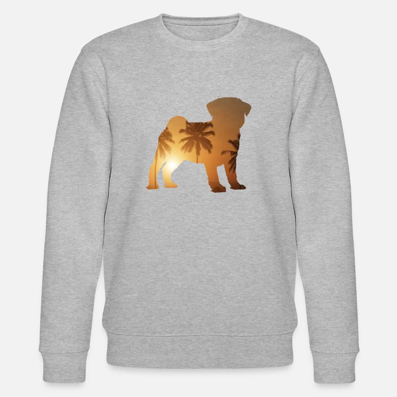 Sommerstrand - Mops - Stanley/Stella Unisex Bio-Sweatshirt CHANGER  - Grau meliert