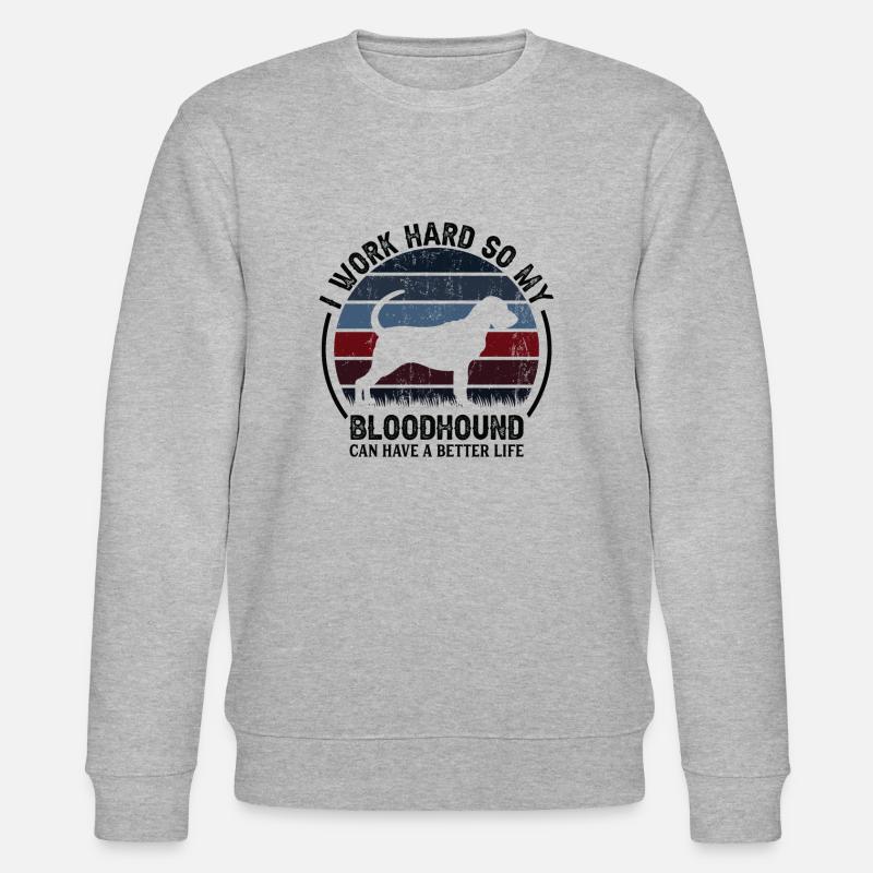 Hart Arbeiten - Retro Bloodhound - Stanley/Stella Unisex Bio-Sweatshirt CHANGER  - Grau meliert