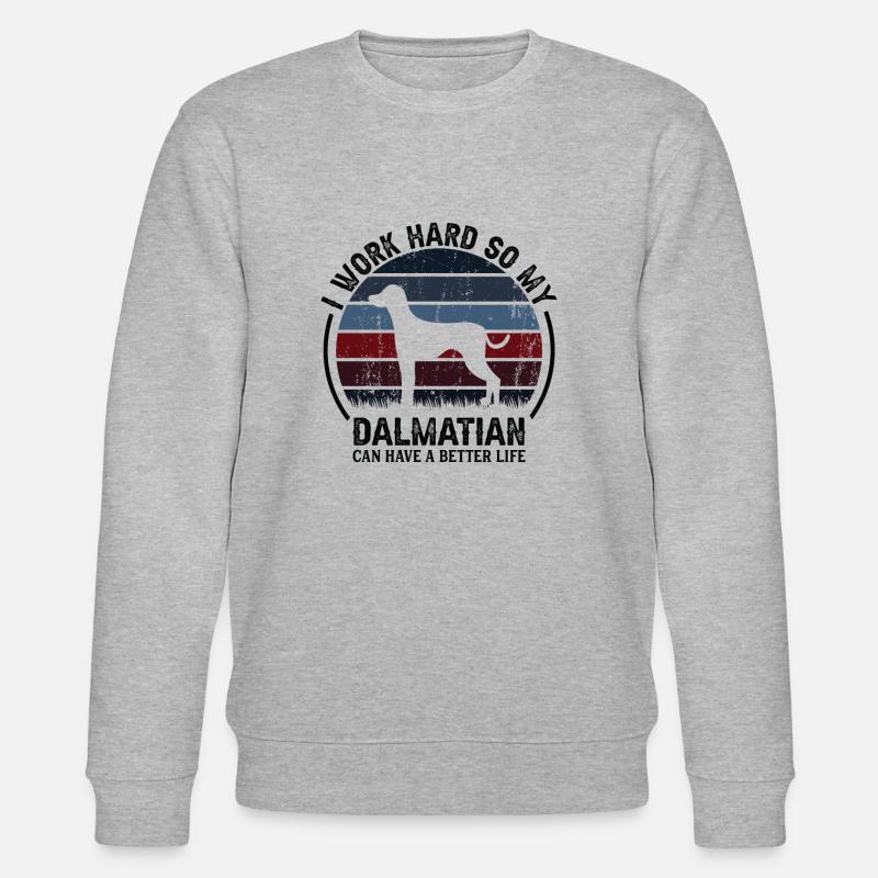 Arbeiten Hart - Retro Dalmatianer - Stanley/Stella Unisex Bio-Sweatshirt CHANGER - Grau meliert