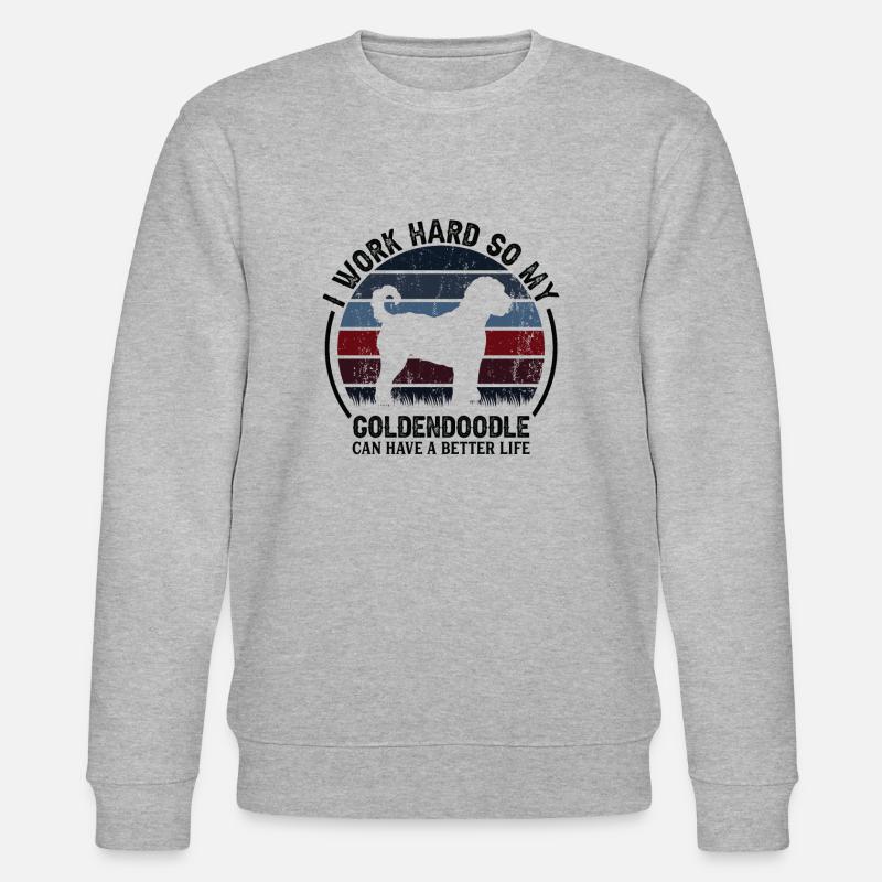 Arbeit Hart Arbeiten - Retro Goldendoodle - Stanley/Stella Unisex Bio-Sweatshirt CHANGER - Grau meliert