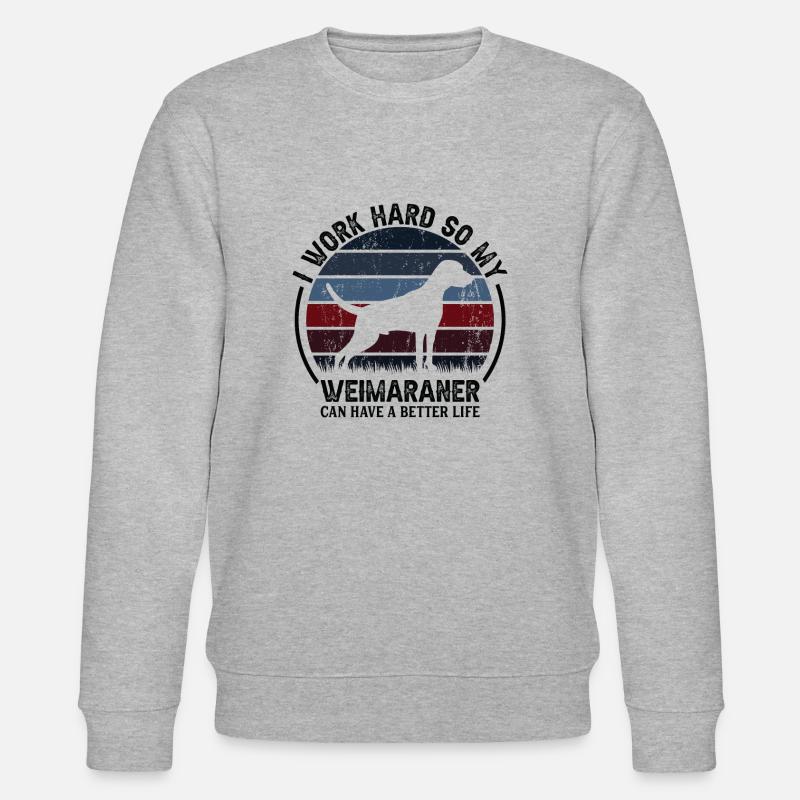 Arbeit Hart - Retro Weimaranerer - Stanley/Stella CHANGER Unisex Organic Sweatshirt - heather grey